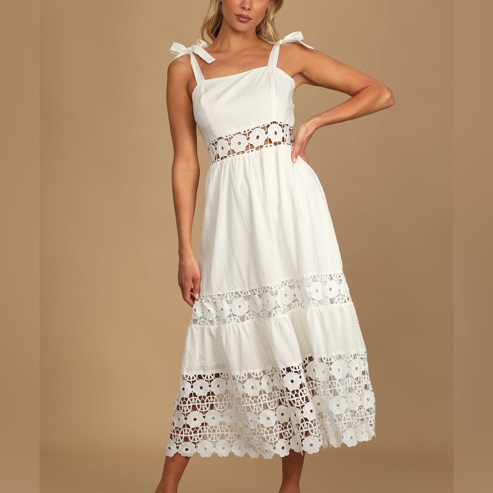 Lulus white midi dress